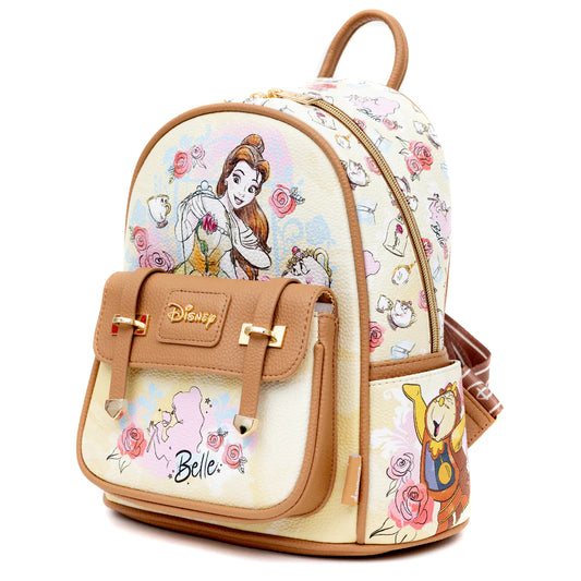 Disney Princess Belle 11" Pebble Grain Vegan Leather Mini Backpack