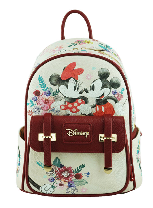 MICKEY AND MINNIE 11" PEBBLE GRAIN VEGAN LEATHER MINI BACKPACK